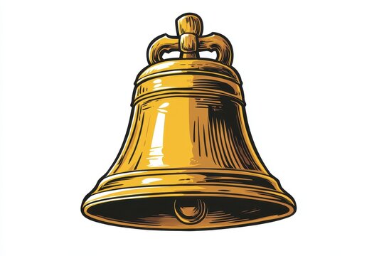 Image of a church bell on white background