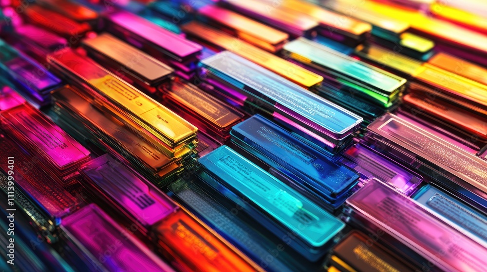Poster abstract colorful glass blocks pattern background.