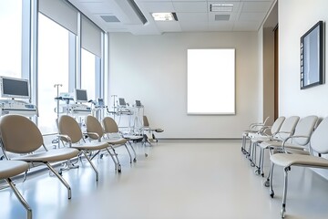 Mockup of Empty White Poster on Modern Wall