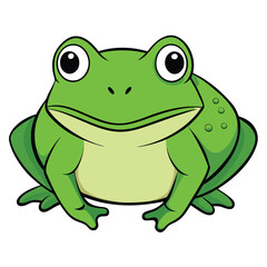 cute cartoon frog. Animal in flat style. Vector illustration