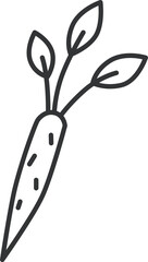 線画野菜単品アイコン　ごぼう