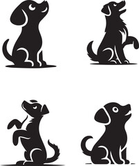 Dog Silhouette Vector Set – Canine and Pet Design Elements