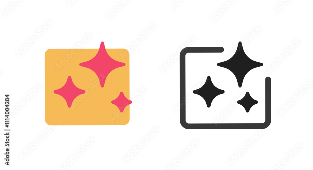 Poster ai generate tool ui software element icon vector simple graphic design set, enhance improve edit ima
