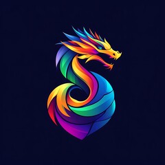 Obraz premium Unique dragon colorful logo design symbolizing power and creativity image