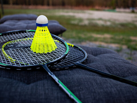 bambinton racket with a bright valanchik close-up
