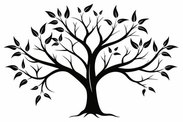 Obraz premium Elegant Branching Silhouette Black Vector Art