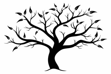 Obraz premium Elegant Branching Silhouette Black Vector Art
