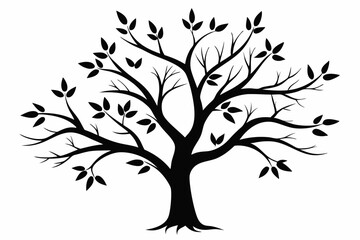 Obraz premium Elegant Branching Silhouette Black Vector Art