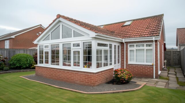 Stylish annexe house extension in the uk featuring modern design and elegant white accents