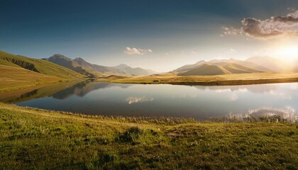 Obraz premium Reflective Lake in Scenic Nature