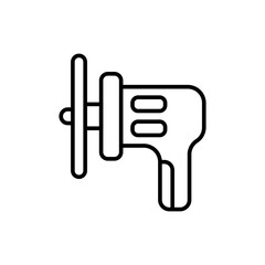 Angle grinder outline icons, minimalist vector illustration ,simple transparent graphic element .Isolated on white background