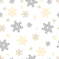 Christmas pattern featuring snowflakes in soft colors on a white background vector illustration