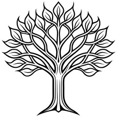 Obraz premium Fractal-Inspired Tree Endless Branch Patterns Line Art