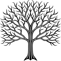 Obraz premium Fractal-Inspired Tree Endless Branch Patterns Line Art