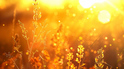 Radiant golden hour sunrise for peaceful dawn views