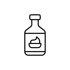 Mayonnaise bottle outline icons, minimalist vector illustration ,simple transparent graphic element .Isolated on white background