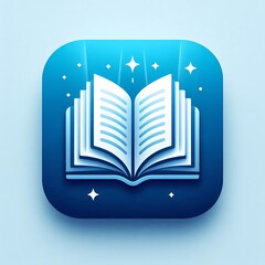 Open Book Icon for E-Book Reader App 