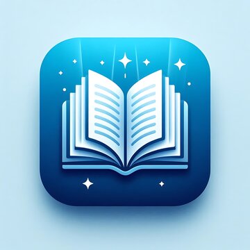 Open Book Icon for E-Book Reader App	