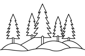 Minimal Forest Foundations Line Art Vector