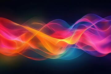Obraz premium Abstract colorful waves against a dark backdrop.