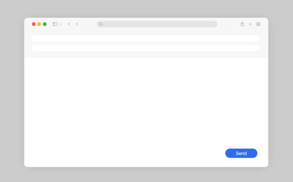 Web browser, internet browser search engine. Mail sending send. Search bar for ui ux design and web site. Search address and navigation bar icon. Collection of search form templates for websites