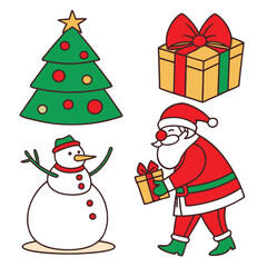 Fototapeta premium Christmas Icon Set Design