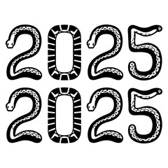 2025 lettering vector isolated on a white background.