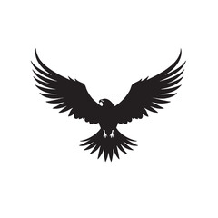 Obraz premium Majestic Eagle Silhouette Against Sunset Sky