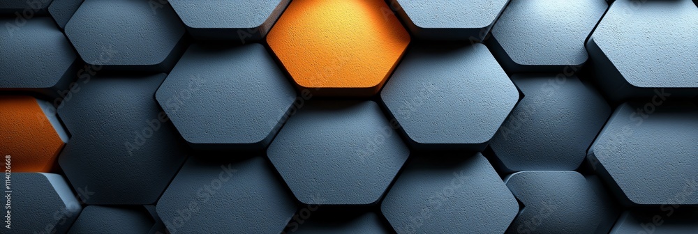 Poster bold geometric pattern featuring hexagonal shapes with contrasting colors in modern design