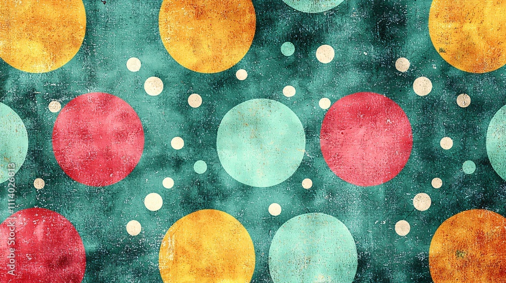 Poster bold polka dots in vibrant colors create a playful pattern for decor and design projects