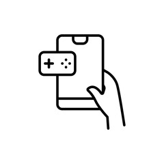 Mobile game outline icons, minimalist vector illustration ,simple transparent graphic element .Isolated on white background