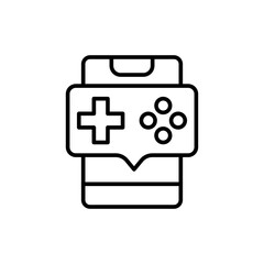 Mobile game outline icons, minimalist vector illustration ,simple transparent graphic element .Isolated on white background