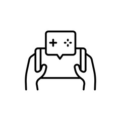 Mobile game outline icons, minimalist vector illustration ,simple transparent graphic element .Isolated on white background