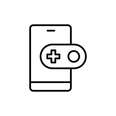 Obraz premium Mobile game outline icons, minimalist vector illustration ,simple transparent graphic element .Isolated on white background