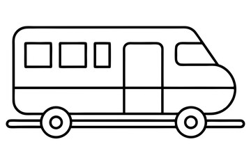 Minimal Transit Icon Line Art Vector