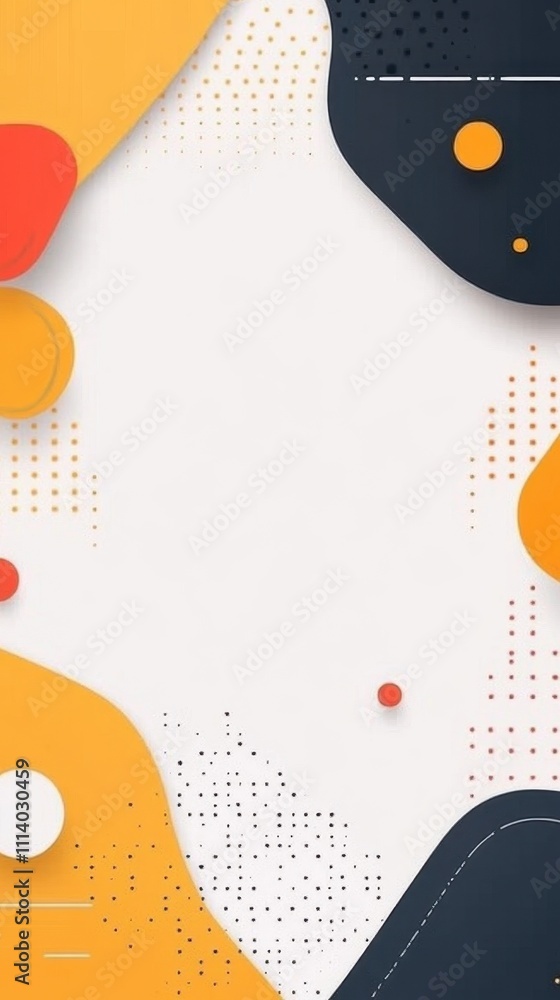 Poster vibrant geometric shapes and patterns on a minimalist background