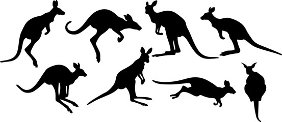 Kangaroo Silhouette Vector Illustration