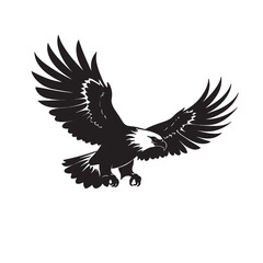 Obraz premium Fierce Eagle Silhouette with Sharp Beak Open