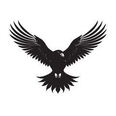 Obraz premium Nighttime Eagle Silhouette Against Moonlight