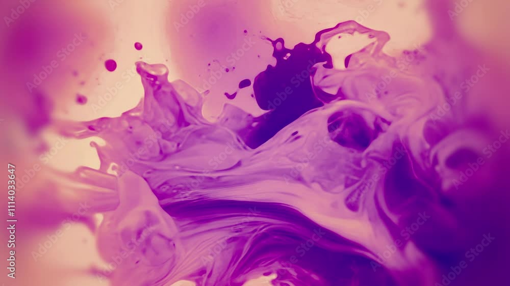 Leinwandbilder An abstract composition in which flowing shapes of purple clouds blend together smoothly. The movement is reminiscent of flowing ink