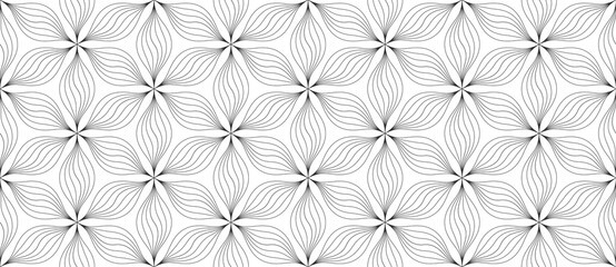 Abstract seamless vector background. Monochrome, geometric, floral, seamless pattern.