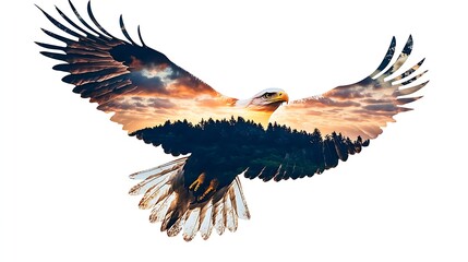 Eagle in the Sky Double Exposure