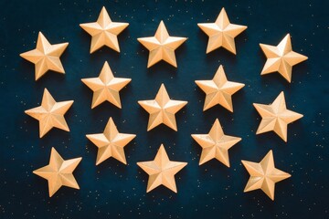 Dark blue background full of golden stars