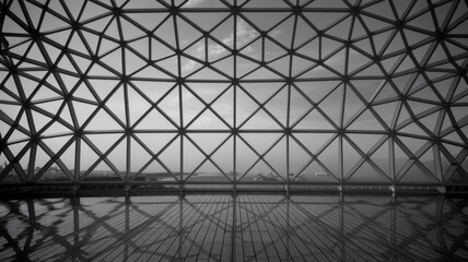 Obraz premium Background with black and white geometric pattern, abstract style.