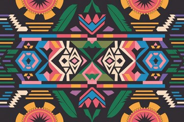Colorful background with indigenous patterns, culture concept.