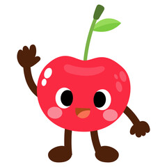 Playful Cartoon Apple Character Illustration