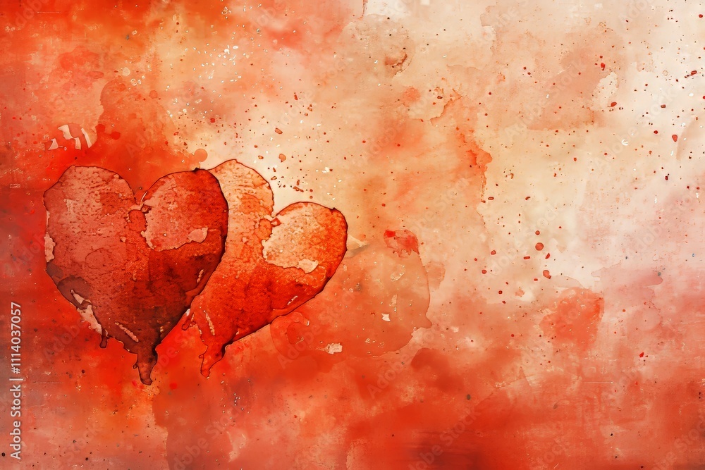 Poster vibrant background with 3d red hearts and spacious area for text and design elements