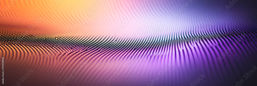 Poster A vibrant display of abstract patterns features flowing waves in purple and orange colors, creating a captivating visual effect that draws the eye