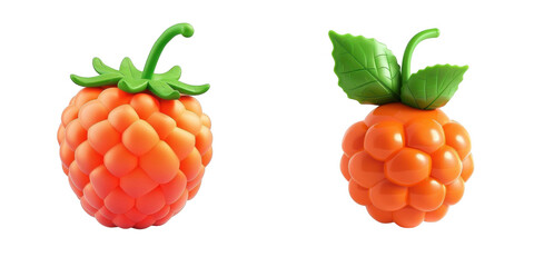 3d render cloudberry isolated on transparent background Cartoon Illustration in plastic style