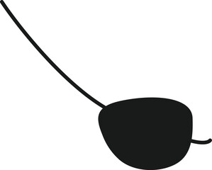 Simple Pirate one eye eyepatch blindfold scary and silhouette. The string is Adjustable and editable isolated to the background with string